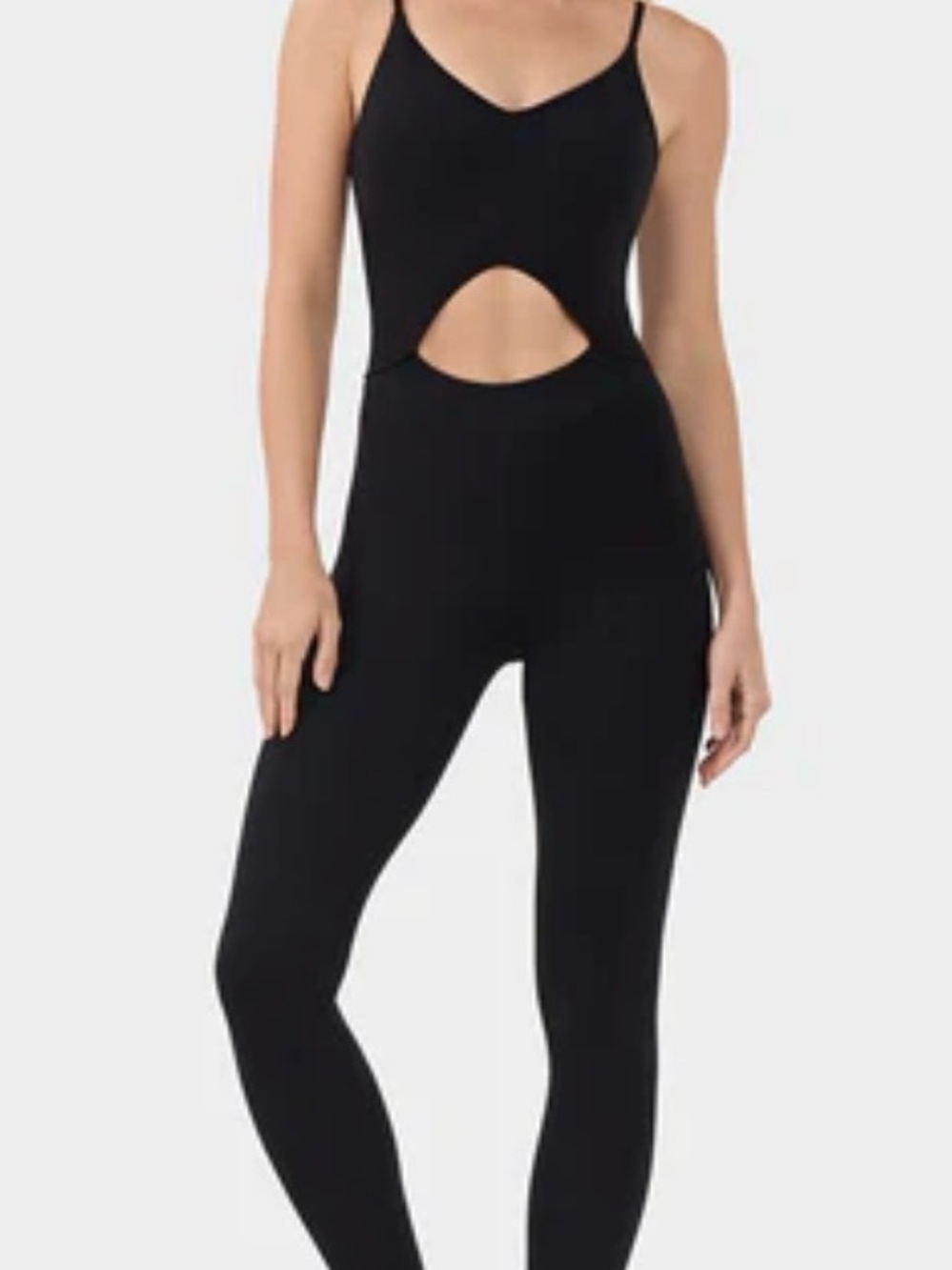 Women's Black Cutout Strap Jumpsuit